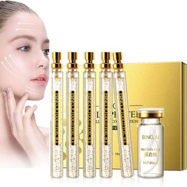 Bluemega Set Lifting Hilo de Proteína con Esencia de Nano Oro Hilo de Proteína Soluble, Hilos de Colágeno Absorbibles, Hidratantes Faciales, Línea de Levantamiento de Proteínas