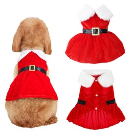 Dog Costumes Christmas Uieamsio Pet Christmas Costume Cat Dog Christmas Costume Christmas Costumes for Pets for Winter Spring Christmas Dog Clothing Red S (L)