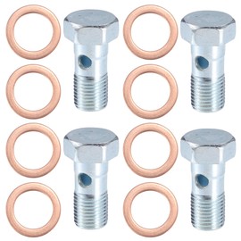 A ABSOPRO Pack of 12 M12 x 1.25 32 mm Length Motorcycle Hollow Screws Set Silver Tone