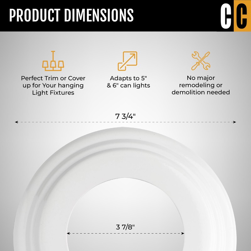 The Can Converter Off-White Paintable Plastic Goof Ring for Ceilings