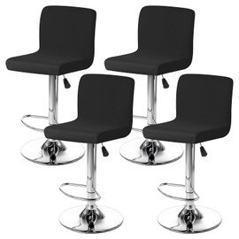 BORDEAG Bar Stool Slipcovers with Backrest Cover, Set of 4, Washable Bar Chair Covers with Backrest Cover, Stretch Removable Bar Stool Cover, Bar Stool Covers for Short Swivel Chair (Without Chairs)