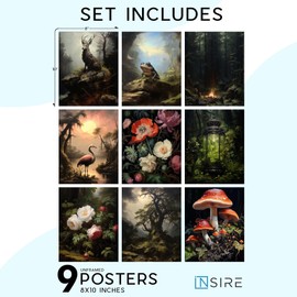 Insire Goblincore Room Decor, Fairycore Room Decor, Fairy Wall Art, Cottagecore Wall Decor, Earthy Room Decor, Cottagecore Wall Art, Mushroom Pictures, Fairy Core Room Decor - Unframed 8x10