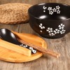 WHJY Black Ceramic Bowl with Lid, Spoon, Chopsticks for Soup,