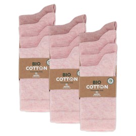 mehrstrumpf 8/12 Pairs Children's 100% Organic Cotton Socks for Boys and Girls without Seam (Model: Biolivia), 12 Pairs (Multi-Pink)