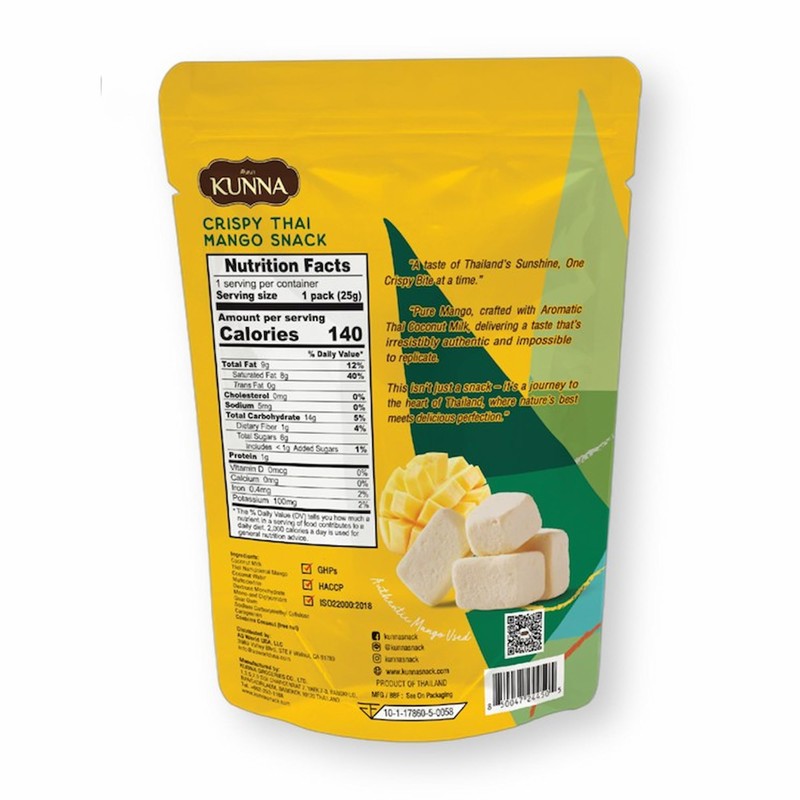 Crispy Thai Mango Coconut Milk Snack 0.88 Oz. by Kunna