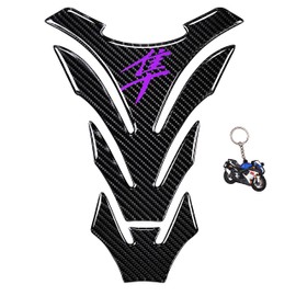REVSOSTAR Real Carbon Fiber Motorcycle Tank Pad Gas Oil Fuel Tank Pad Vinyl Decal Tank Protector Motorcycle Stickers For HAYABUSA All Models（Purple)