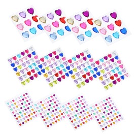 Operitacx Adorable Heart Stickers 12pcs 3D Gems for Nail Art Acrylic Gems for Scrapbooking Face Stick Jewelry Charms DIY Decorative