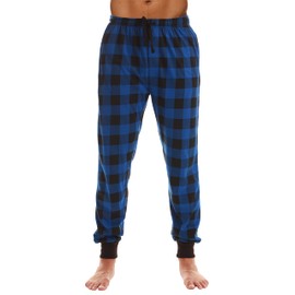 At The Buzzer Pantalón de pijama para hombre - Pantalón de dormir de punto, Royal Buffalo Plaid Jogger, 3X-Large