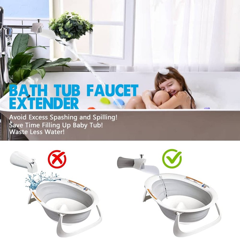 Bath Helper - Bath Tub Faucet Extender - Guides Water
