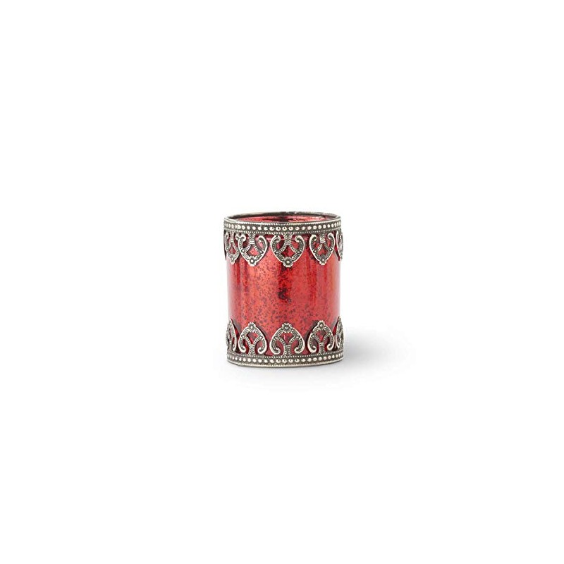 K&K Interiors 4.5 Inch Red Mercury Glass Holder