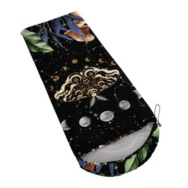 CVHOUSE Sun and Moon Death Moth Camping Sleeping Bags,3 Season Warm & Cool Weather,Lightweight,Waterproof Sleeping Bags for Adults & Kids,Traveling,and Outdoors,Camping Gear Equipment,31x90inch