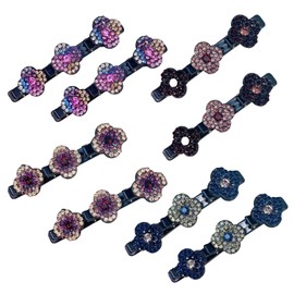 8 sparkling hair accessories sparkling rhinestone flower hair clip set, suitable for girls with double-layer design hair clips and decorative hair clips with styling partitions