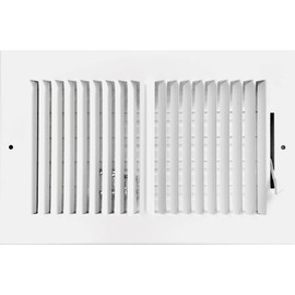 HBW 10"x 6" (duct opening size) 2-way Stamped Face Steel Ceiling/sidewall Air Supply Register - Vent Cover - Actual Outside Dimension 11.75" X 7.75"