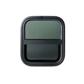 AlloTemlass RV Window | 14" W x 16" H | Teardrop Style | Vertical Sliding Replacement Glass &Trim Set | DOT Certification Qualified