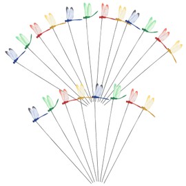 Kisangel 20pcs Dragonfly Garden Stakes Kit Colors Dragonflies Stakes Ornaments for Spring Birthday Wedding Decor