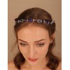 Teyglen Royal Blue Rhinestone Hairbands Shiny Crystal Wedding Headband Holiday
