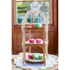 MA FÊTE Paper Cupcake Stands - Birthday Party Cupcake Stand With Tea Party Theme and Design For Displaying Desserts And Treats – Perfect For Any Occasion