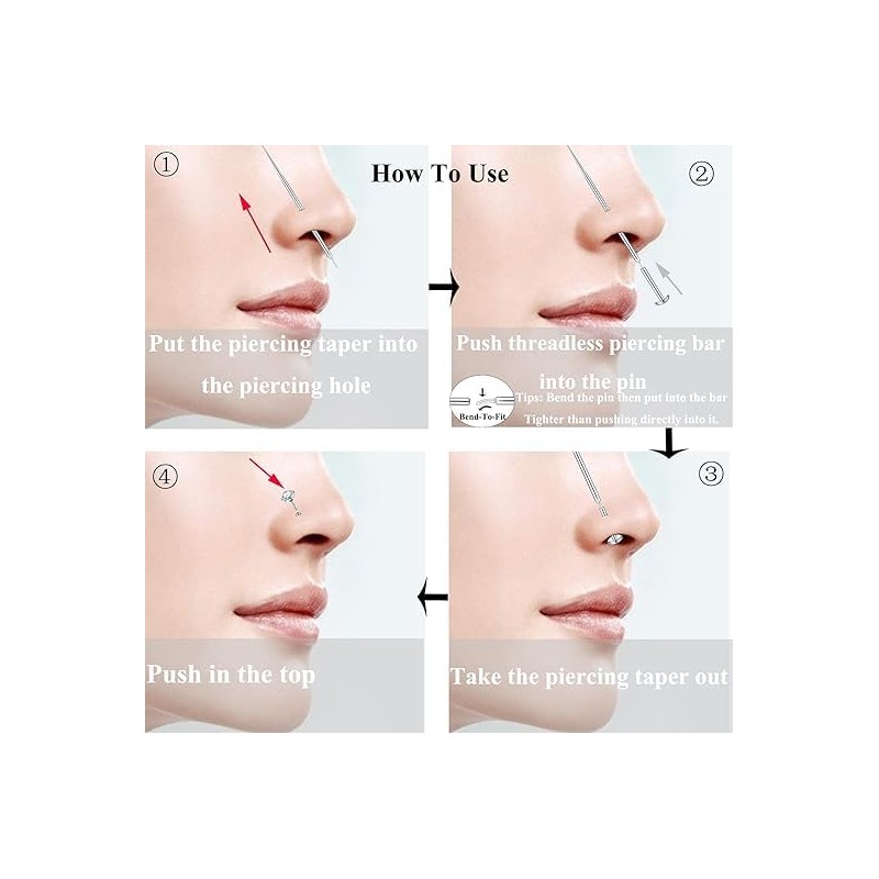 Lyuxzadss Piercing Taper Mixed 4Pcs Piercing Changing Tools 16G 18G