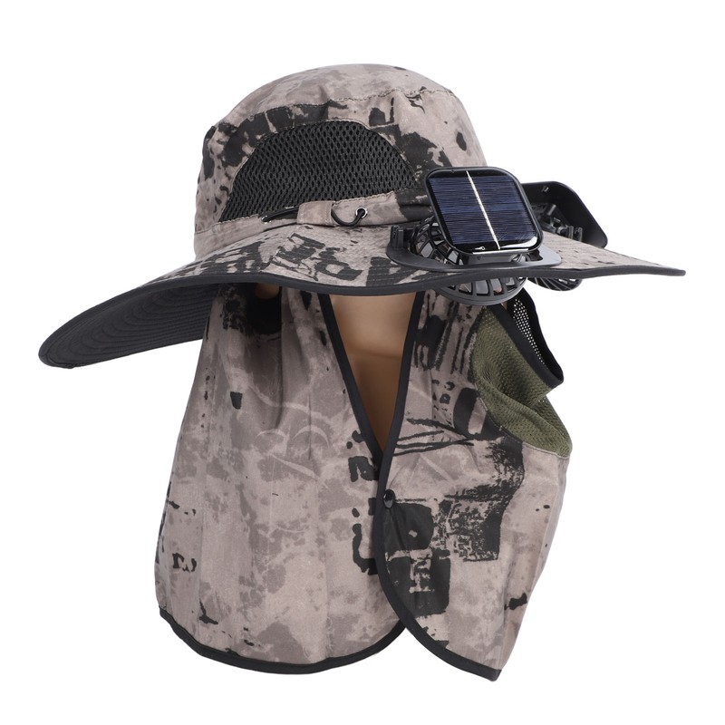 Wide Brim Solar Fan Hat Outdoor Fishing Sunscreen Quick Drying