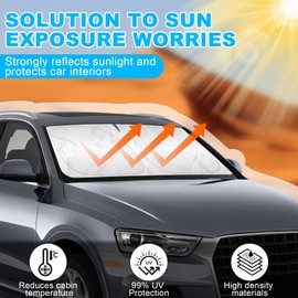 Sonnenschutz Auto Frontscheibe 142×80cm Sonnenschutz Windschutzscheibe Sonnenschutz Auto Frontscheibe, Auto Sonnenschutz Frontscheibe Innen, für Sommer UV-Schutz Hitzeschutz Faltba