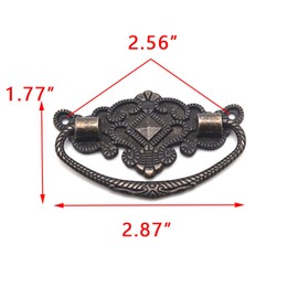 FarBoat 10pcs Vintage Bail Pulls Drop Ring Handle 2.9in Length for Dresser Drawer Closet Cupboard Box Case (Holes Centres 2.5in Bronze)