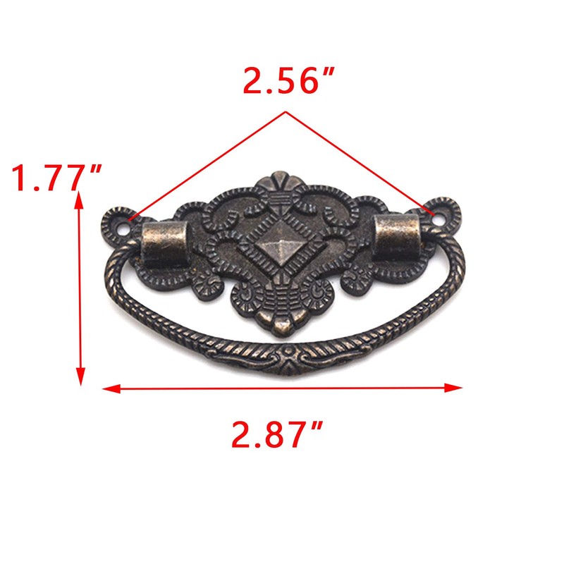FarBoat 10pcs Vintage Bail Pulls Drop Ring Handle 2.9in Length