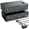 8K Displayport 1.4 + HDMI 2.1 Dual Monitor KVM Switch