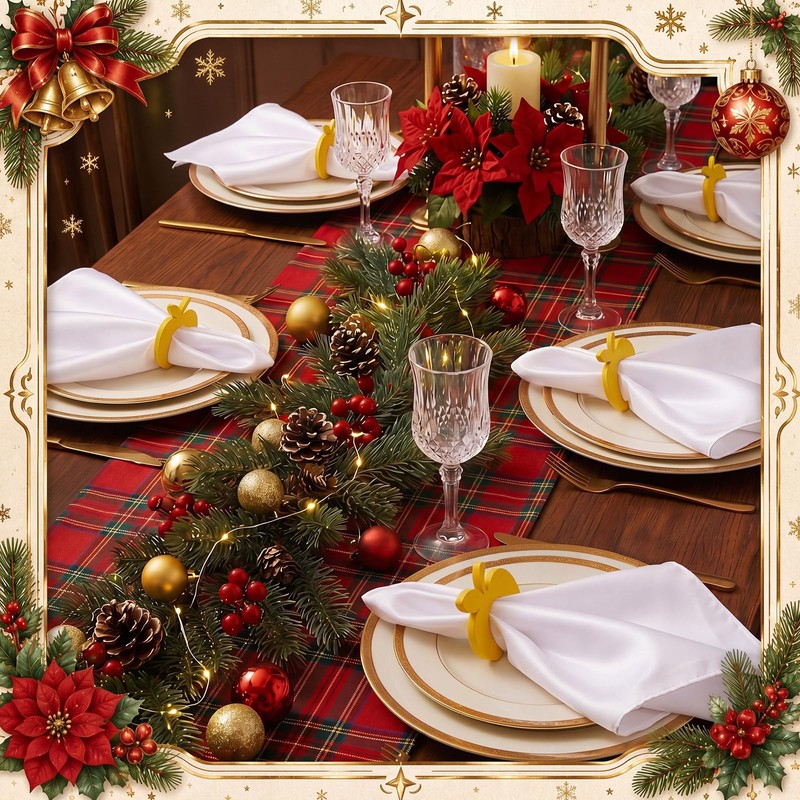 Gandeer 24 Pcs Rosh Hashanah Cloth Napkin, Wooden Apple Napkin