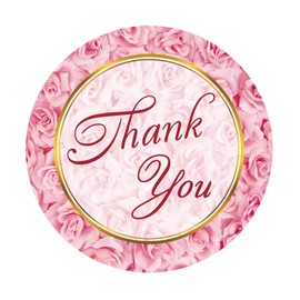 (3 Sizes-1.5") | Floral Thank You Stickers 1.5 inch | Pink Thank You Sticker Labels Roll | 500 Gold Foil Thank You Stickers Small Business | Adhensive Labels for Small Business Supplies