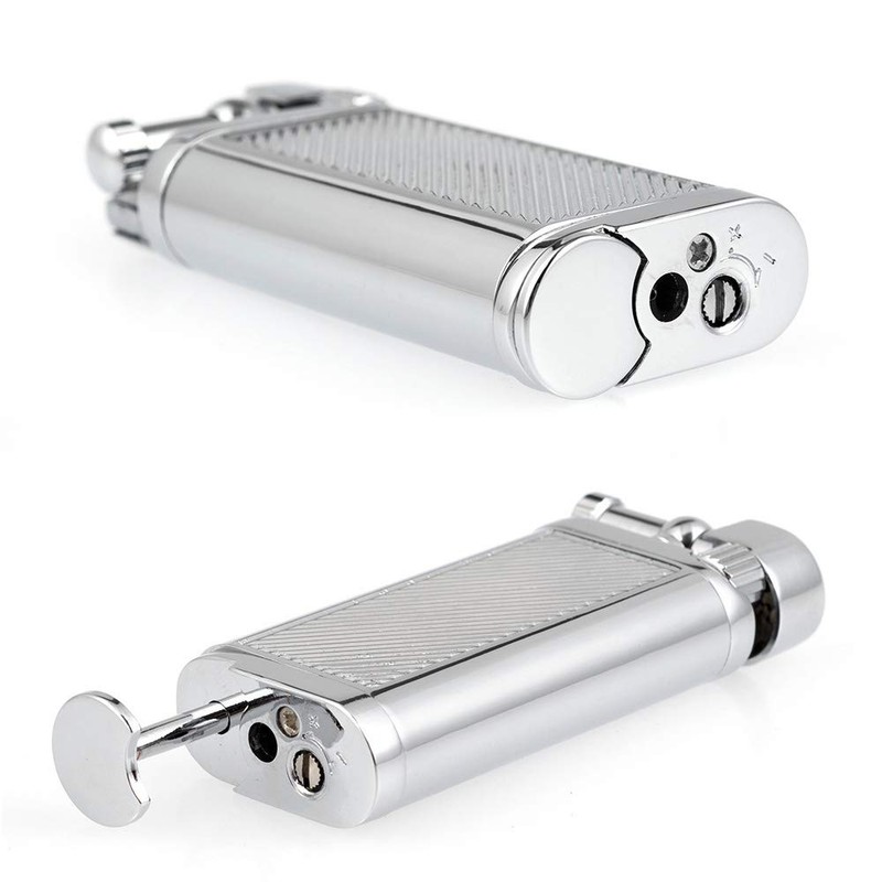 Angled Soft Flame Antique Style Lift Arm Butane Refillable Lighter