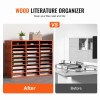 27 Compartment Medium Density Fiberboard Literature Organizer Adjustable Shelves Wood