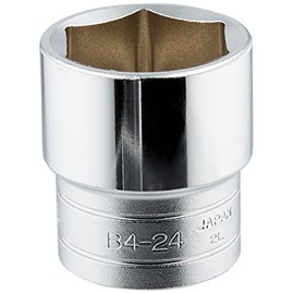 KYOTO TOOL (KTC) B424 Hex Socket, Width Across Flats 0.95 inches (24 mm) x Drive Size 0.5 inches (12.7 mm) x Total Length 1.4 inches (36 mm)