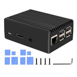 Geekworm Raspberry Pi 3 B+/ 3B Case, Passive Cooling Metal Case & Aluminum Metal Case for Raspberry Pi 3 B+ Raspberry Pi 3 B (P252)