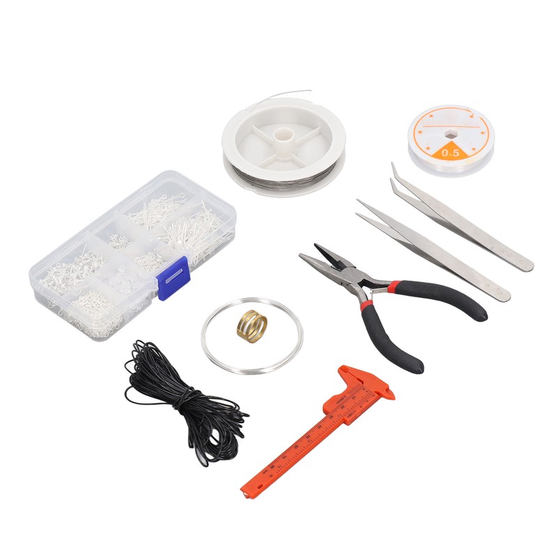 Earring Making Kit with Tweezers Ear Hooks Ear Pins Wax