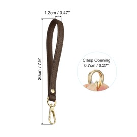 PATIKIL PU Leather Keychain, Key Holder Keyring Strap with Metal Gold Key Ring Lock Anti Lost Clasp for Wallet Purse Clutch, Brown