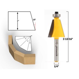 Yonico Chamfer Router Bits Bevel Edge Forming 15 Degree 1/4-Inch Shank 13912q