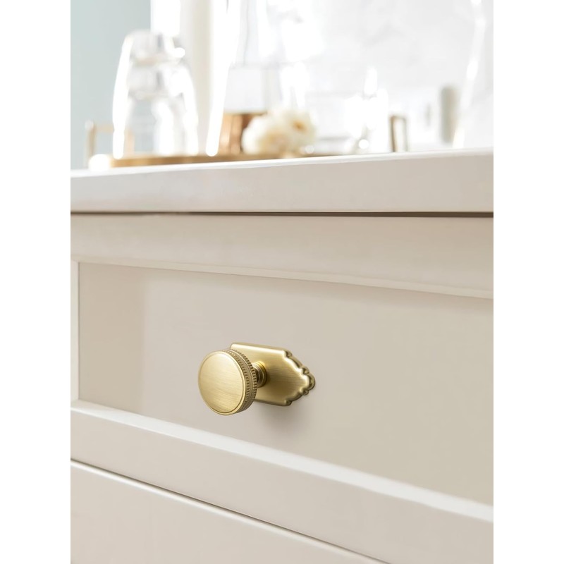 Goo-Ki Champagne Bronze Cabinet Drawer Knobs with Backplate or Spacer