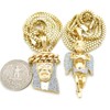 Hip Hop Sparkled Jesus Face, Praying Angel Pendant 20",24" Box