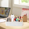 YIWONFU 4 Compartments Organiser Remote Controls, Bamboo Pen Holder with