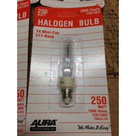 Aura 6 - T4 Mini-can Halogen bulb E11 250 Watt T4  (6 lamps)