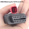 Paifeancodill Motorcycle 6 Pin to OBDII 16 Pin Adapter Cable