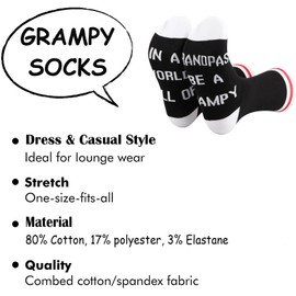TSOTMO Grampy Gift Grampy Grandpa Socks Grampy Retirement Life Gift Father’s Day Gift For Grampy (C, GRAMPY)