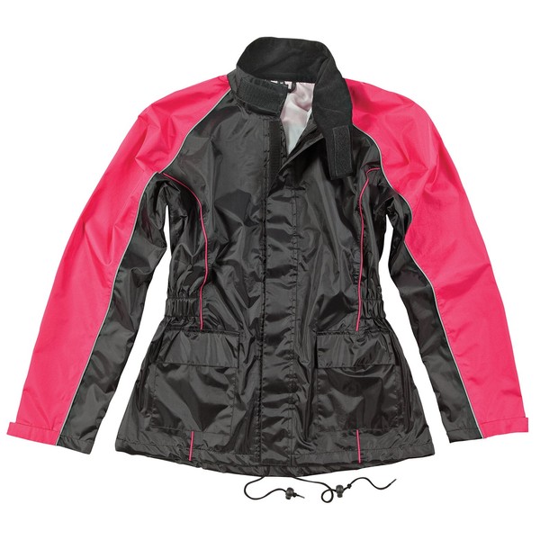 Joe Rocket RS2 Womens 2-Piece Motorcycle Rain Suit (Black/Pink, Large)