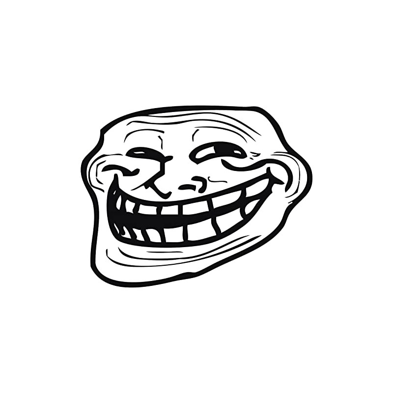 Internet Troll Face Meme - 6.0"x4.8" - Vinyl Decal Sticker