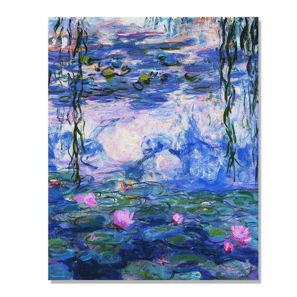 Wayfare Art, Claude Monet Water Lilies Canvas Prints Artwork Wall Art Poster for Home Office Living Room Decorations 8 x 10 inch