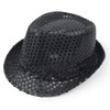 Zhzrche Sequin Hat Glitter Solid Color Dance Jazz Hat Western