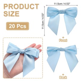 PATIKIL 4.5" Twist Tie Satin Bow, 20Pcs Large Twist Tie Pretied Satin Ribbon Bow Premade Wrapping Bownot Decoration for Treat Bag Craft DIY Wedding Christmas Package Gift, Navy