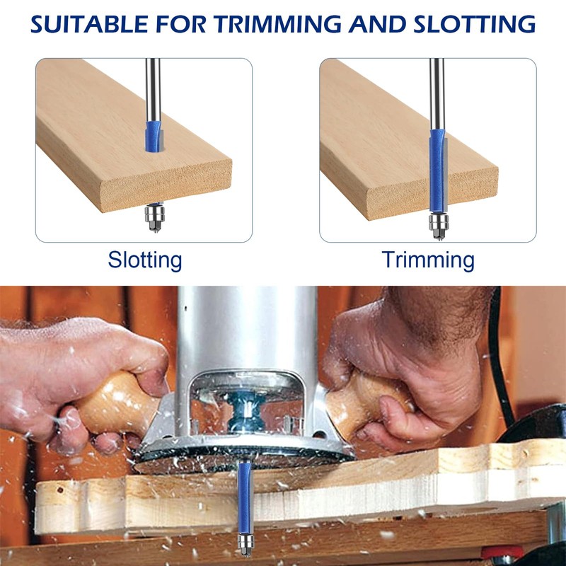 4 Pcs 1/4 Inch Shank Flush Trim Router Bit Set,