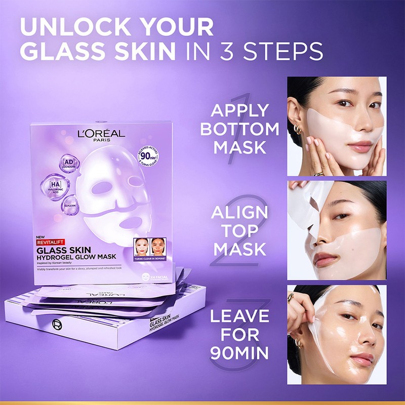 L'Oréal Paris L’Oréal Paris Revitalift Glass Skin Hydrogel Glow Mask,