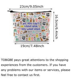 TOBGBE RT Cosmetic Bag Respiratory Therapy Gift for Women Respiratory Therapist Survival Kit CNA ER RT Nurse Gifts (No Leave AMA CA)